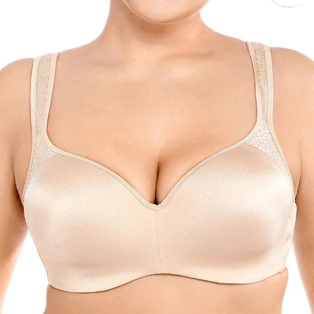 Lightly Padded Seamless Beige Balconette Bra