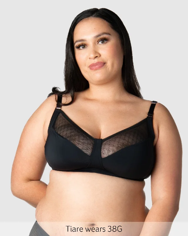 LUNAR ECLIPSE BLACK NURSING BRA - WIREFREE