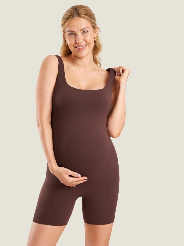 Square Neck Maternity Romper