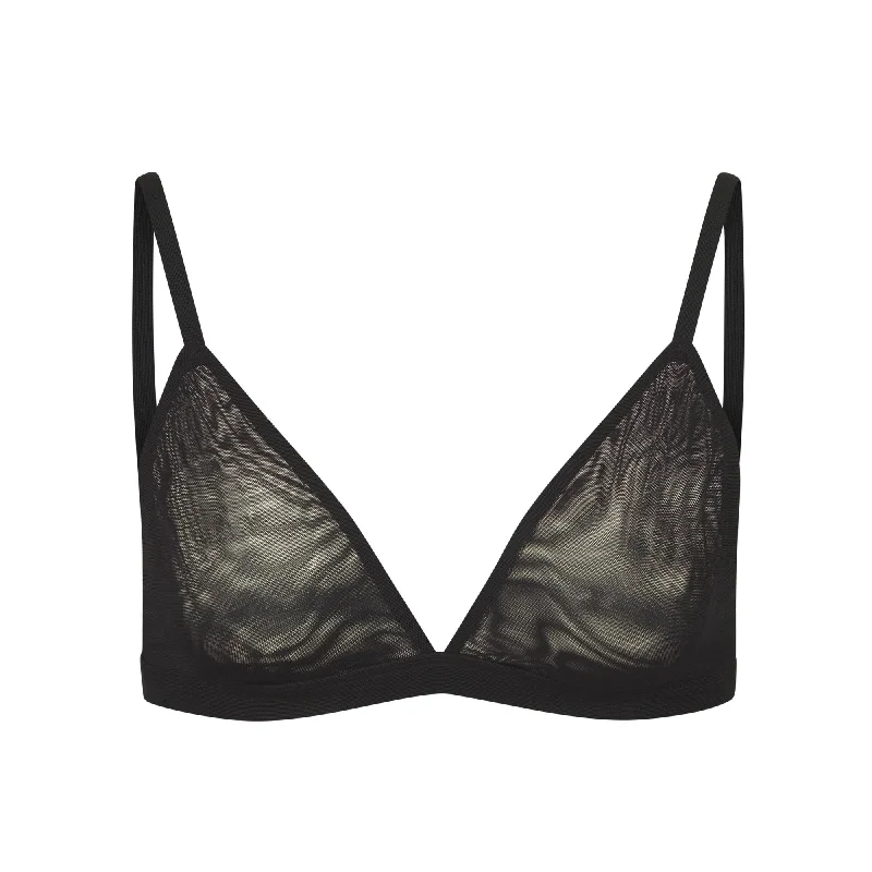 MESH TRIANGLE BRALETTE | ONYX