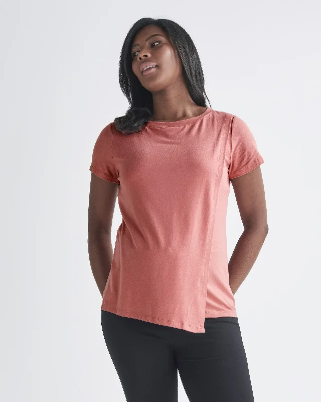 Monique Maternity Nursing Petal Top - Coral Pink