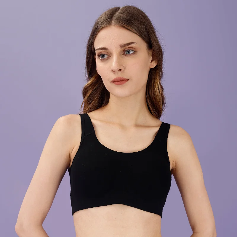 Non Wired Non Padded Full Coverage Low Impact Slip on Sports Bra BB-03A