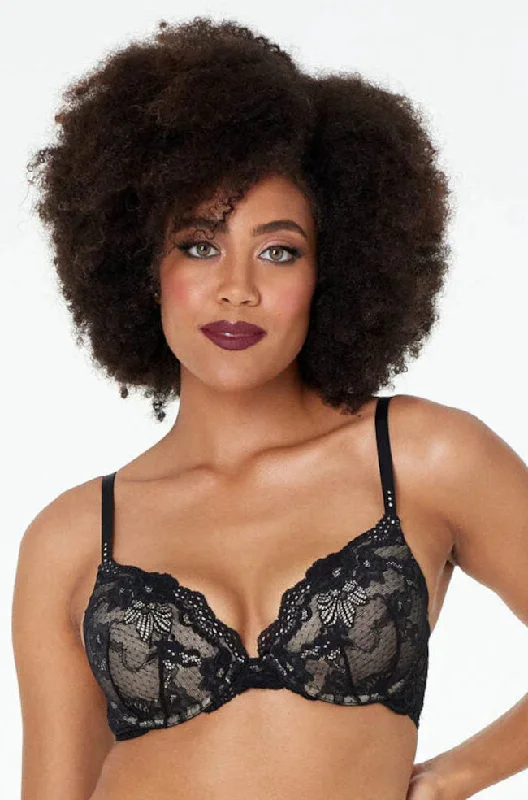 My Fit Lace UW Plunge Contour Bra (Black) Available in size 10G only