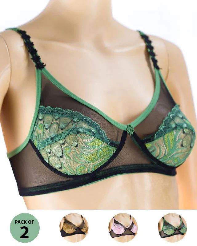 Pack of 2 Madam Bra - Rain - Non Padded Bra - Non Wired Bra