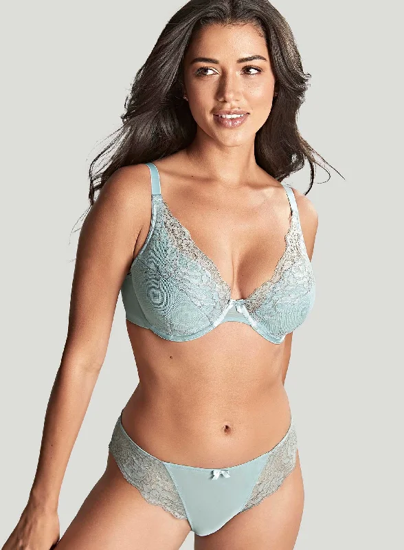 Panache: Ana High Apex Padded Plunge Bra Blue Ash Rose