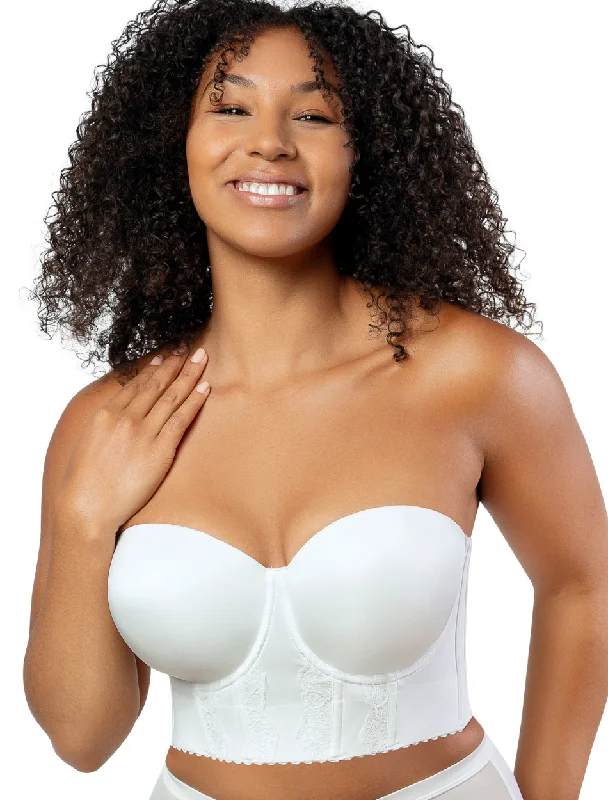 Parfait Elissa Longline Strapless Bustier, White| White Strapless Bustier | Parfait Elissa Longline Strapless Bra White