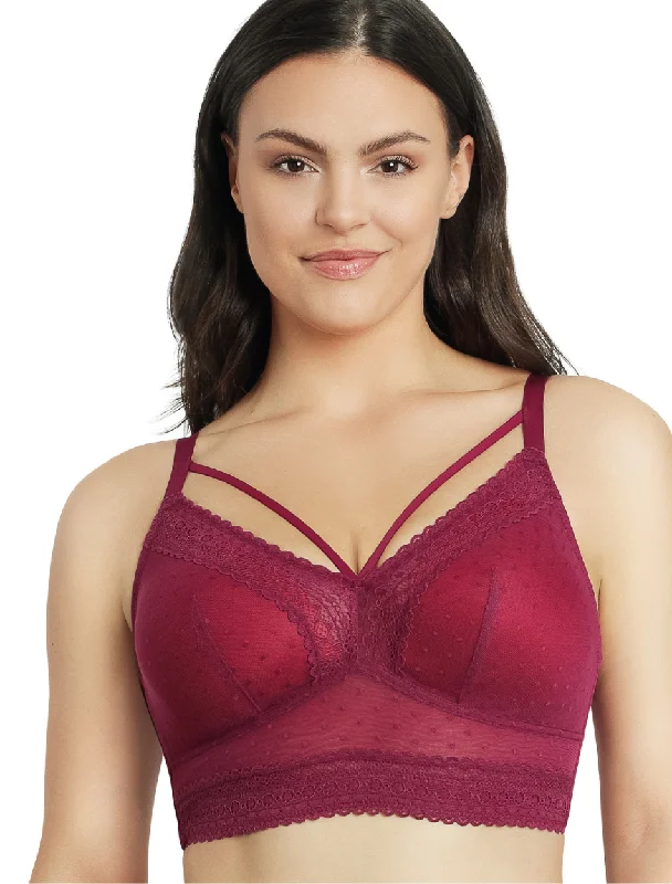 Parfait Mia Bra Wirefree Dot Bralette Padded, Blackberry  | Blackberry Parfait Padded Non-Wired Bralette | Blackberry Lace Bralette | Lounge Bra