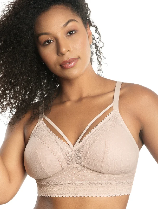 Parfait Mia Bra Wirefree Bralette Padded, Cameo Rose | Beige Parfait Padded Non-Wired Bralette | Beige Lace Bralette | Beige Lounge Bra