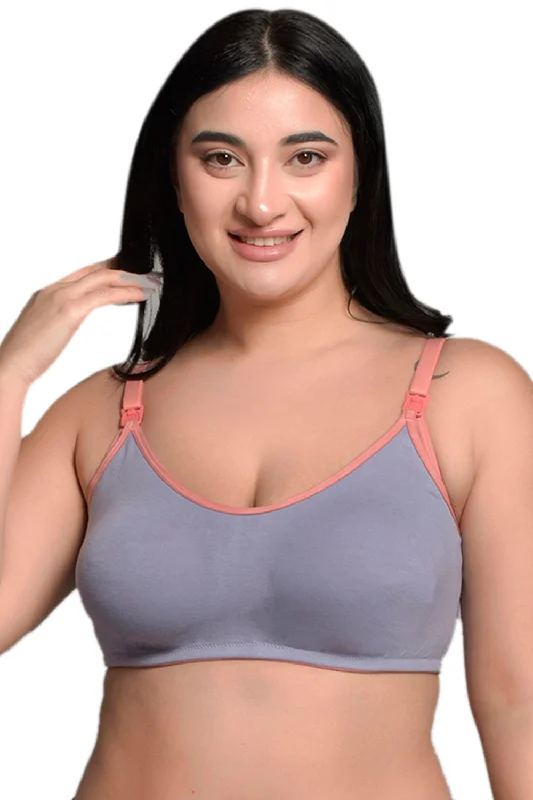 Plus Size Lavender Organic Cotton Bamboo Non Padded  Nursing Bra