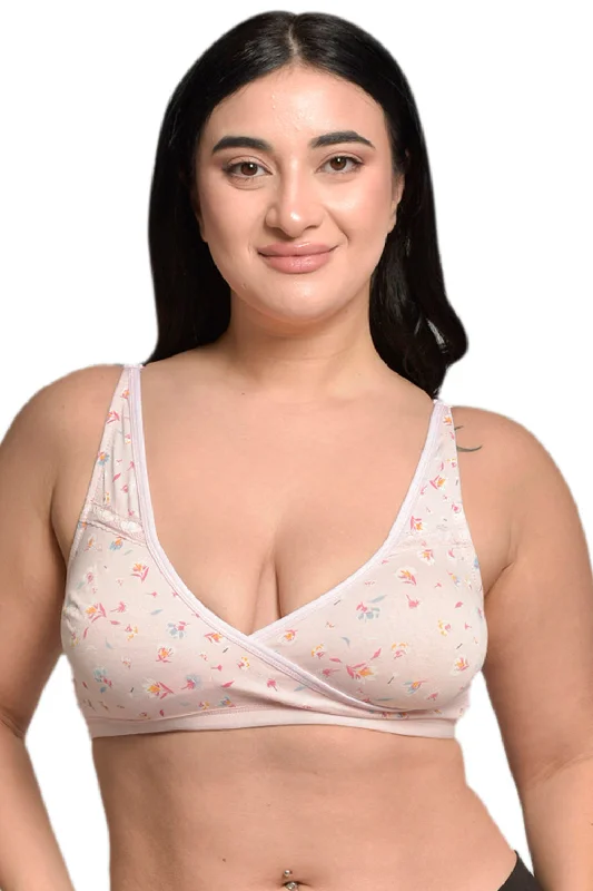 Plus Size Pink Organic Cotton Bamboo Non Padded  Sleeping Bra