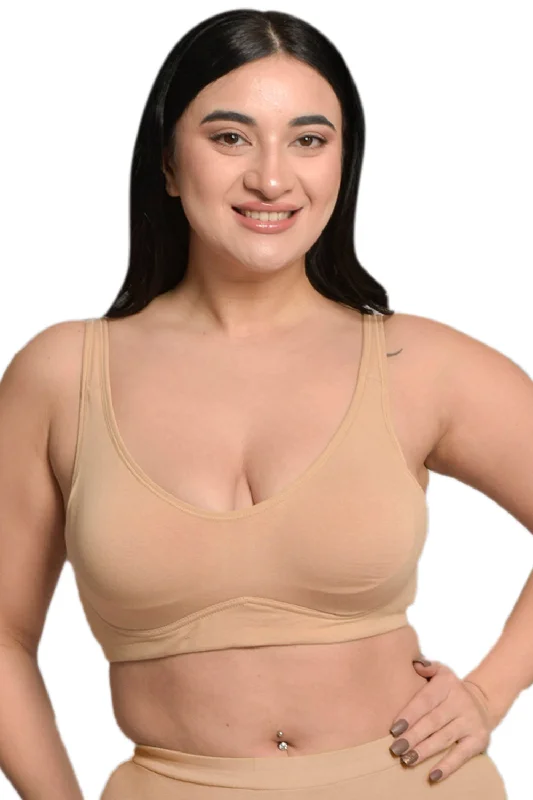 Plus Size Skin Organic Cotton Bamboo Non padded Minimizer Bra