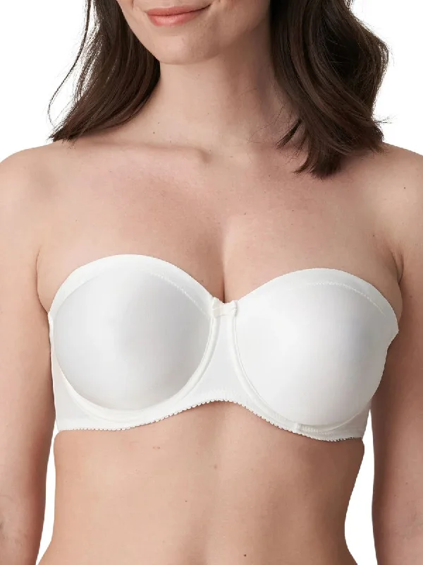 Satin Non Padded Strapless Bra - Natural