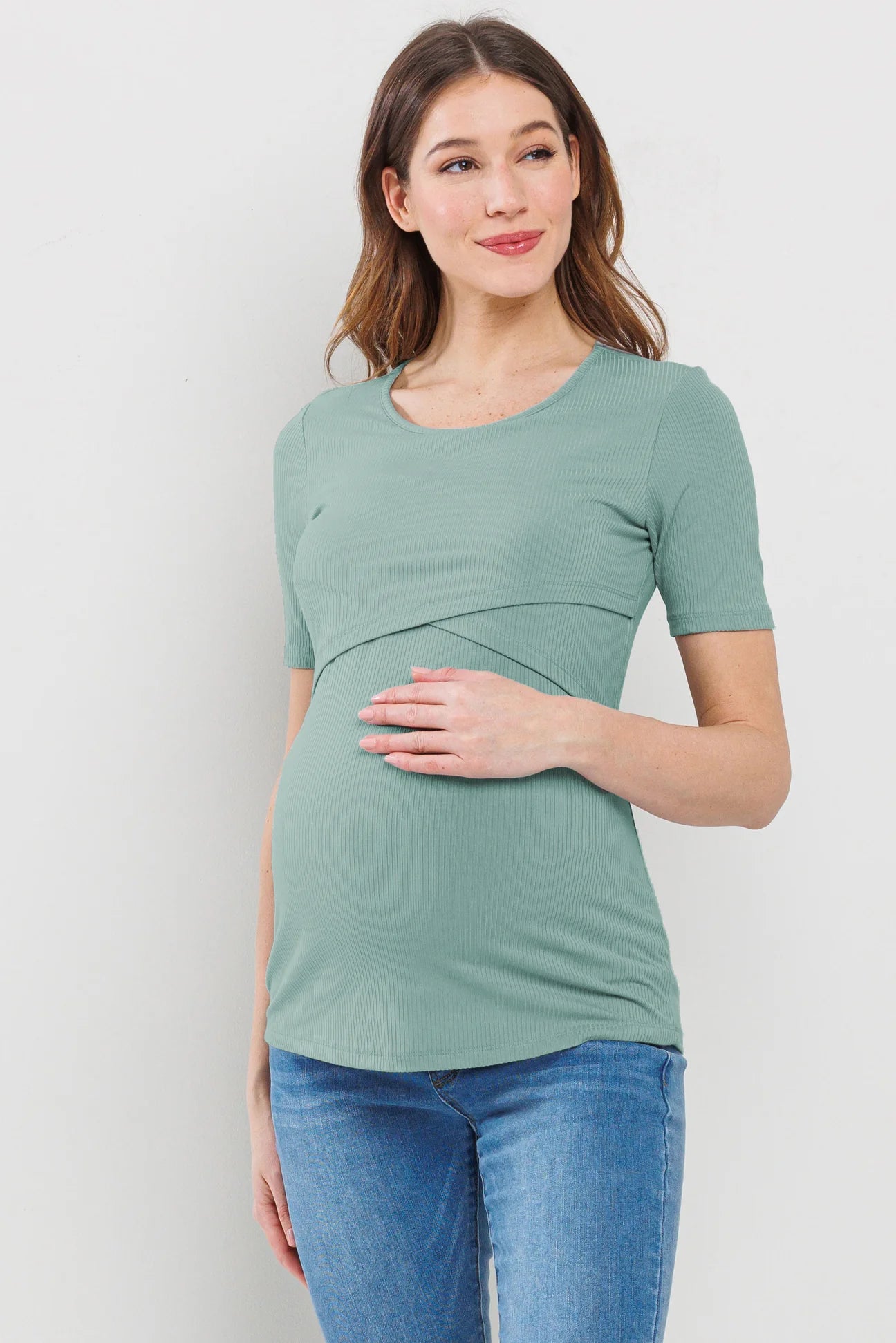 Ribbed Double Layer Solid Tee