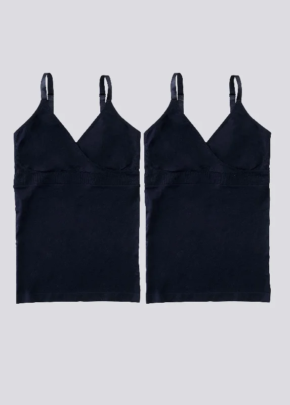 Seamless Nursing Crossover Cami Black 2-Pack Bundle