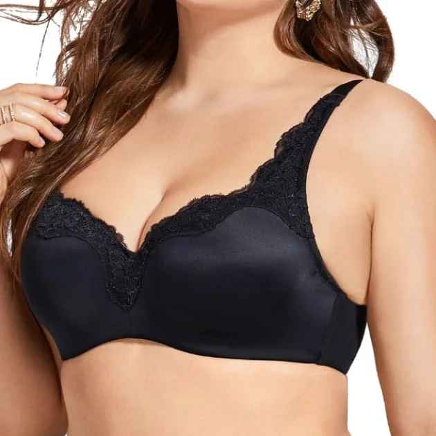 Smooth Lace Full Coverage T-Shirt Black Bra