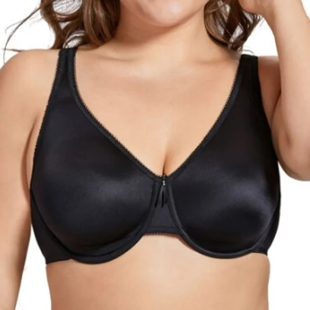 Smooth Unlined Full Cup Black Support Bra