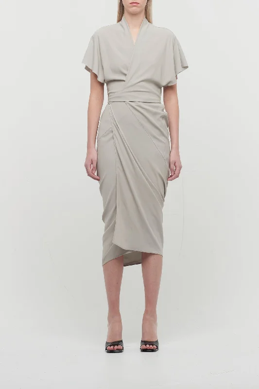 Rick Owens Wrap Dress in Pearl