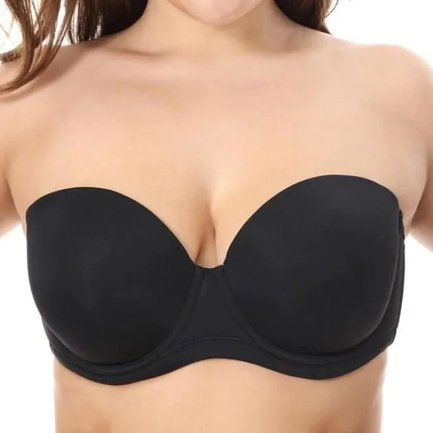 Strapless Contour Black Underwire Bra