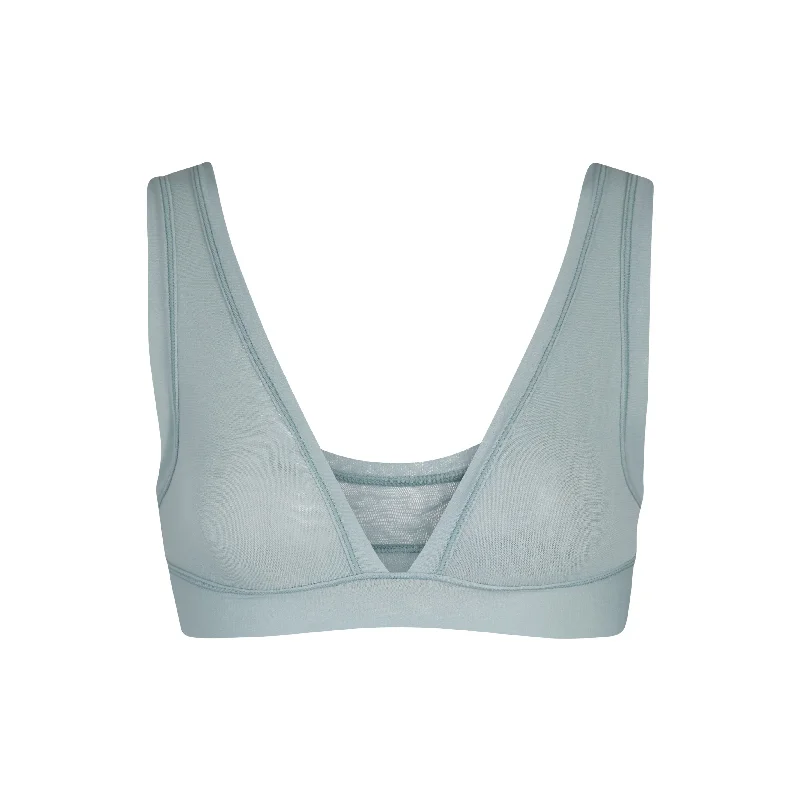 SUMMER MESH PLUNGE BRALETTE | SKY