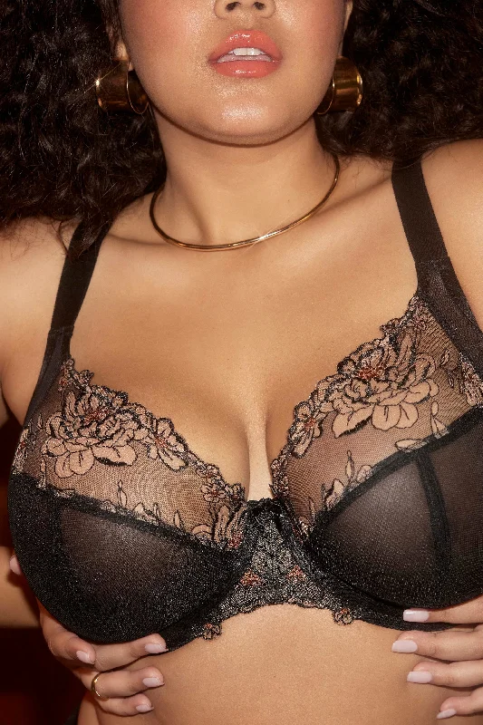 Teagan Plunge Bra Black Almond