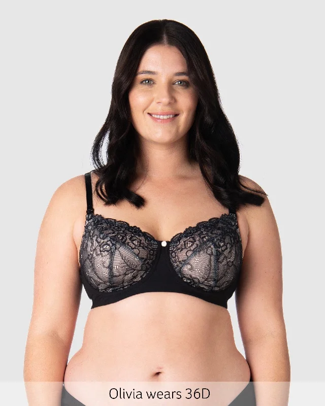 Temptation Lace Nursing Bra - Black