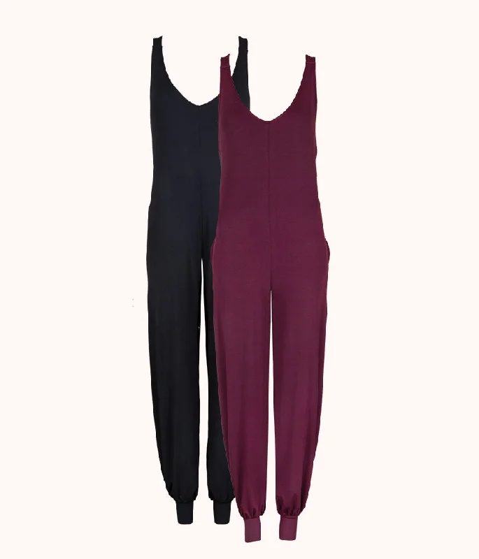 The All-Day Jumpsuit Bundle: Jet Black/Plum