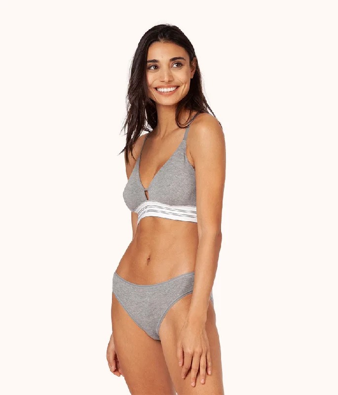 The All-Day Stripe Bralette: Heather Gray