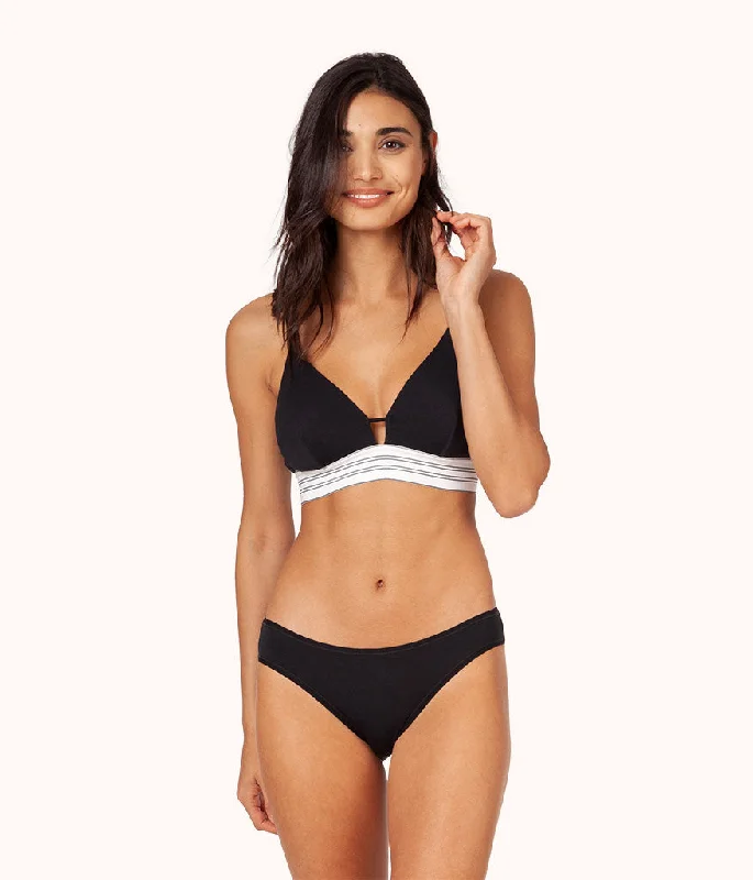 The All-Day Stripe Bralette: Jet Black