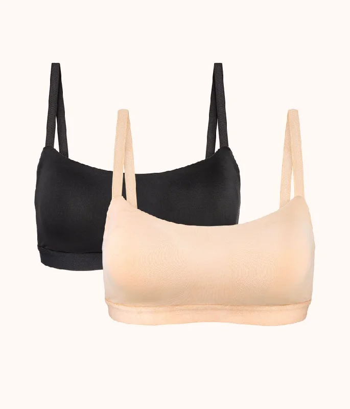 The Eco Straight Up Bralette Bundle: Jet Black/Toasted Almond