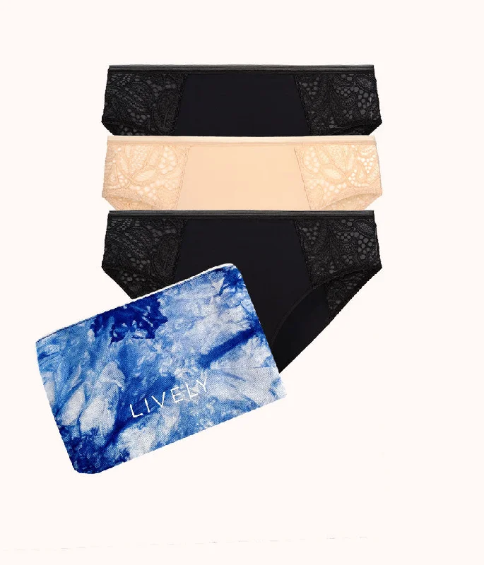 The Lace High Waist Kit: Jet Black/Toasted Almond