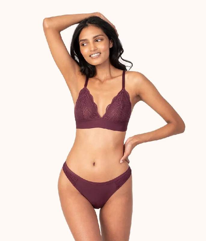 The Long-Lined Lace Bralette: Plum