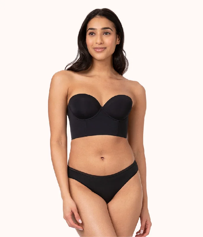 The Low Back Strapless: Jet Black