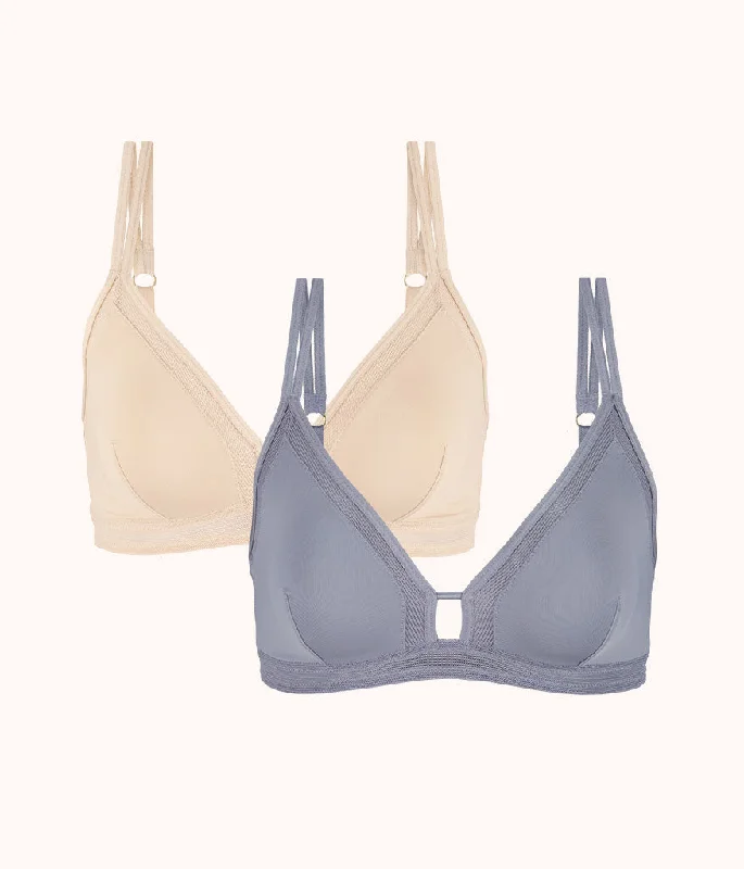 The Mesh Trim Bralette Bundle: Toasted Almond/Smoke