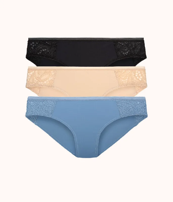 The Palm Lace Bikini Bundle: Vintage Indigo/Toasted Almond/Jet Black