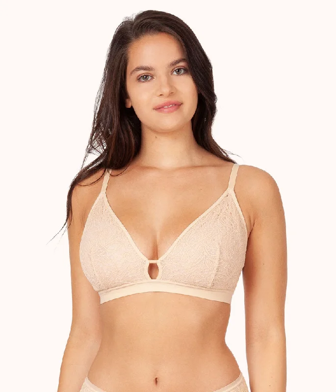 The Palm Lace Busty Bralette: Toasted Almond