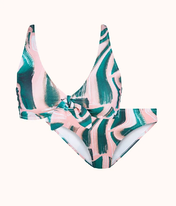 The Plunge Bralette & Bikini Swim Bundle - Print: Paint Brush