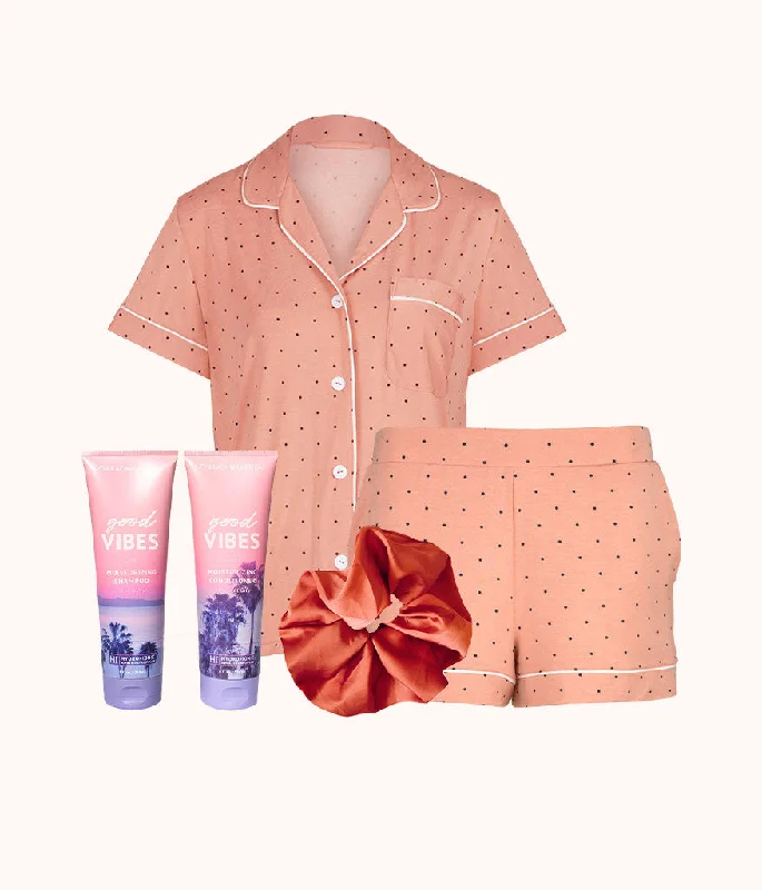 The Self-Care Shorty Lounge Kit: Pepper Dot/Shell Pink