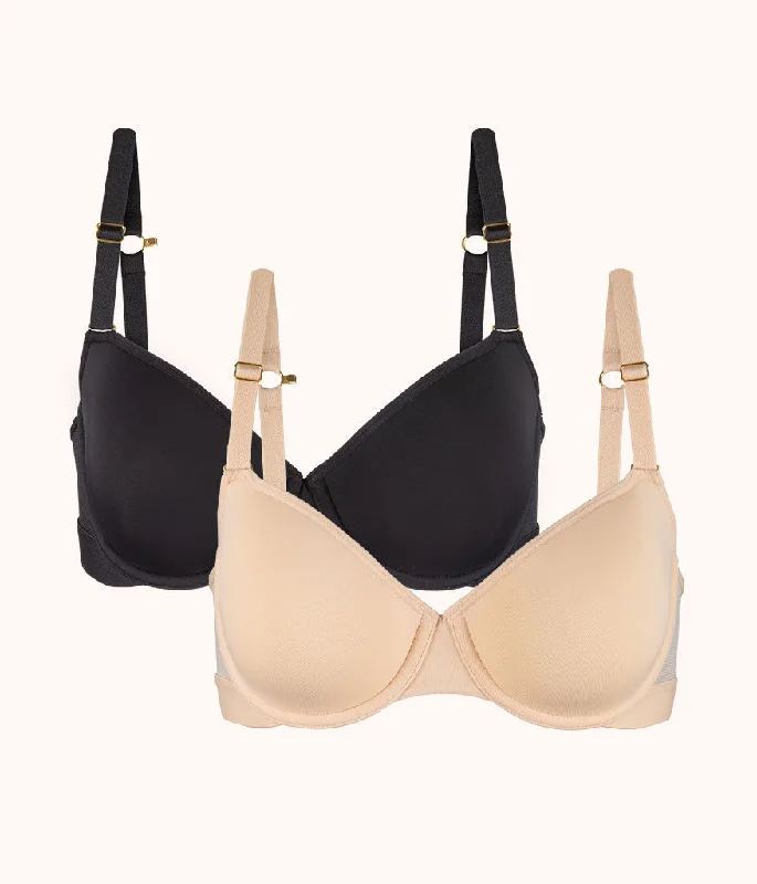 The Spacer T-Shirt Bra Bundle: Toasted Almond/Jet Black