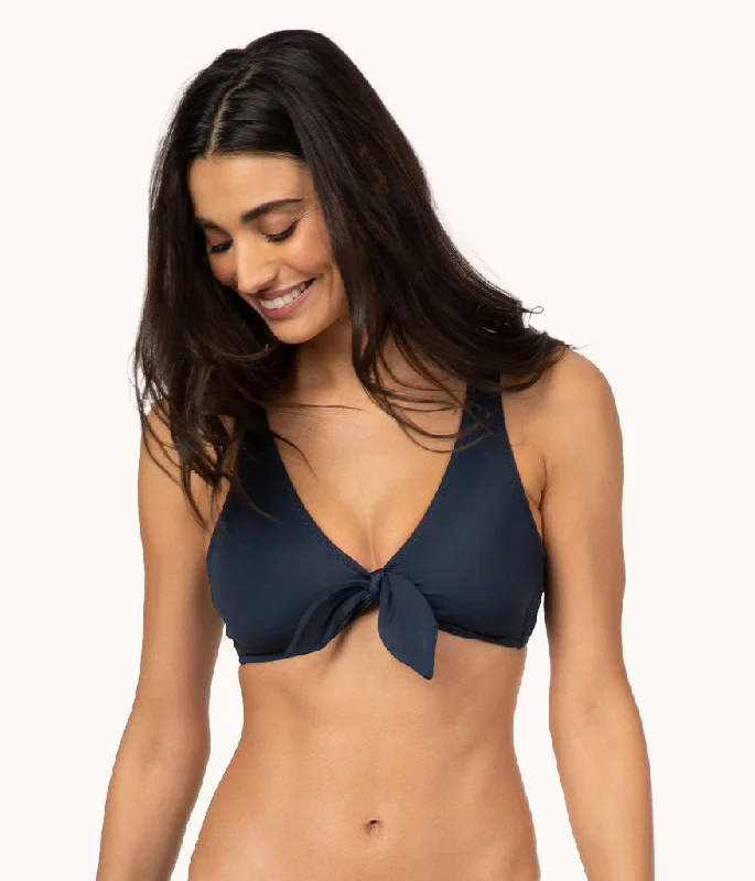 The Swim Plunge Bralette: Navy