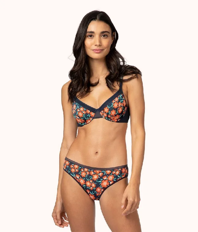 The Unlined Balconette Bra - Print: Poppy Floral