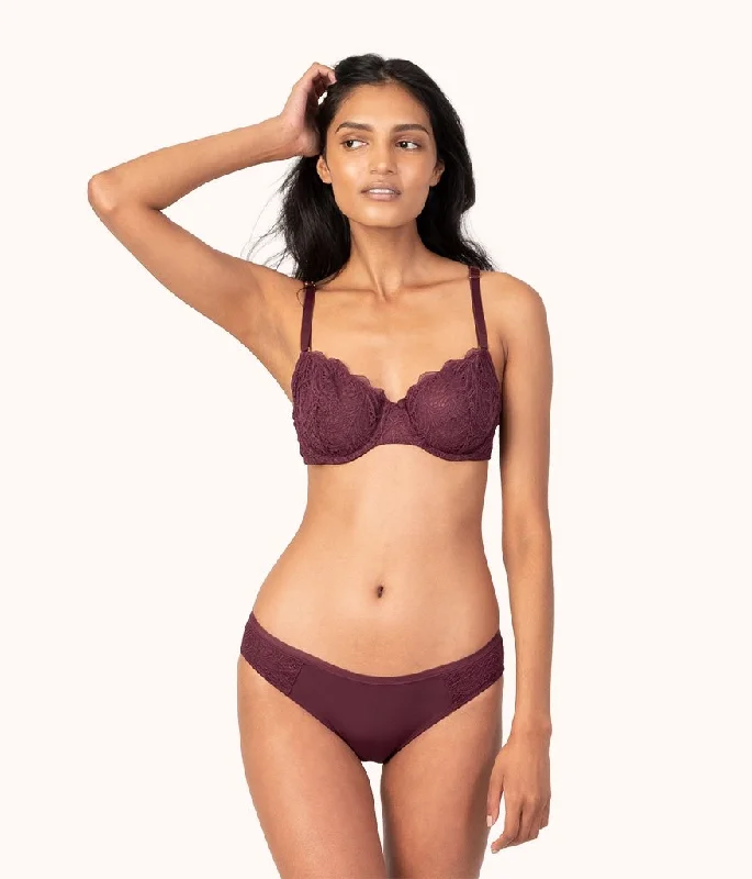 The Unlined Lace Bra: Plum