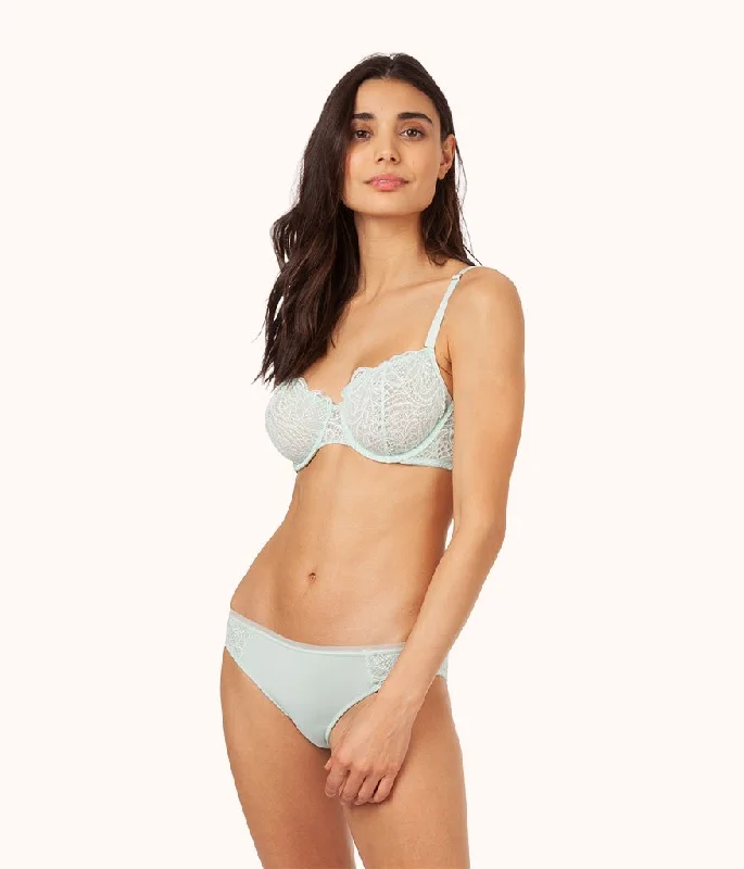 The Unlined Lace Bra: Seafoam