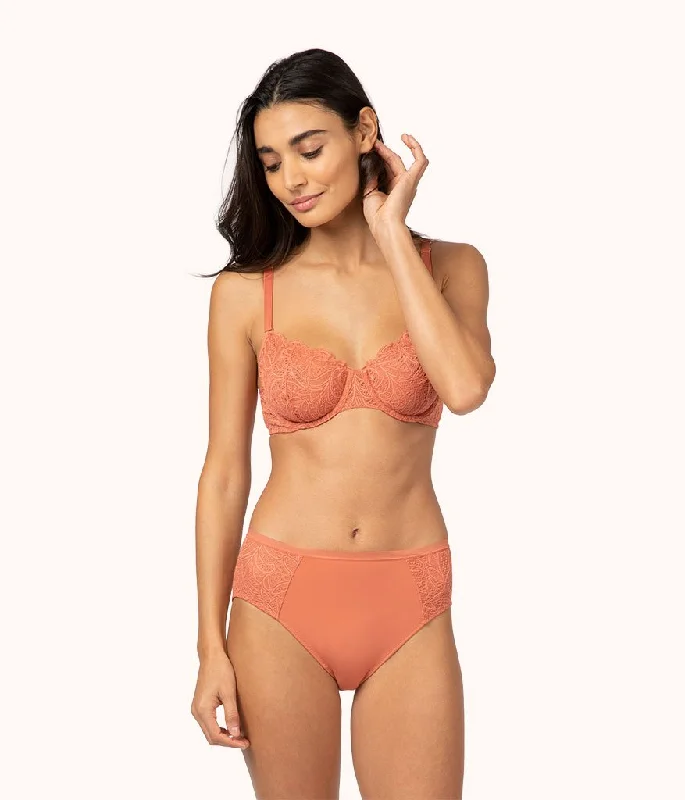 The Unlined Lace Bra: Terracotta