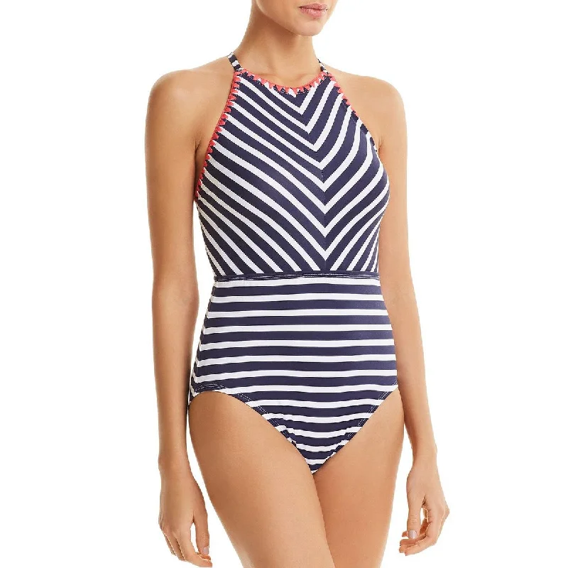 Tommy Bahama Womens Breton Stripe  Striped Nylon One-Piece Swimsuit