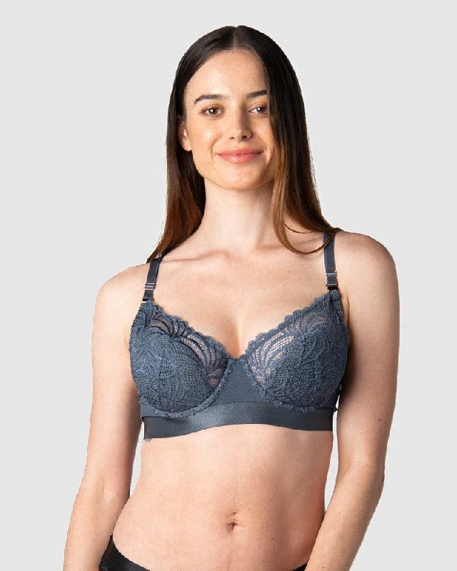 WARRIOR DEMI SLATE NURSING BRA - FLEXI UNDERWIRE