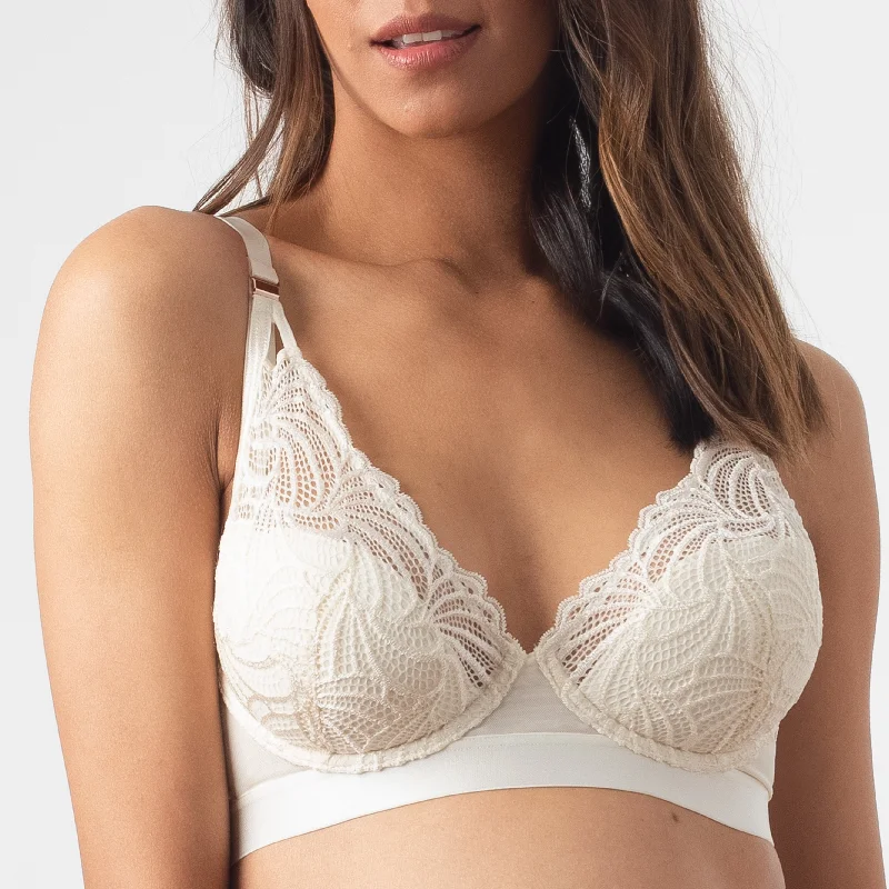 WARRIOR PLUNGE IVORY CONTOUR NURSING BRA - FLEXI UNDERWIRE