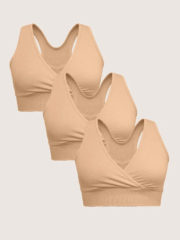 Wash Wear Spare® French Terry Nursing Bra Pack | Beige