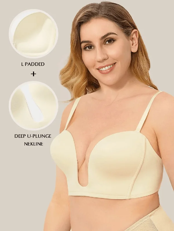 Wireless Deep V-Cup Multiway Push Up Bra Black