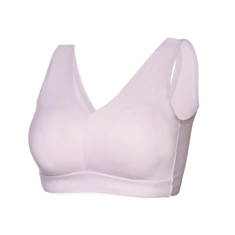 "Feel like not wearing one" Wireless Sports Push Up Bra - Purple