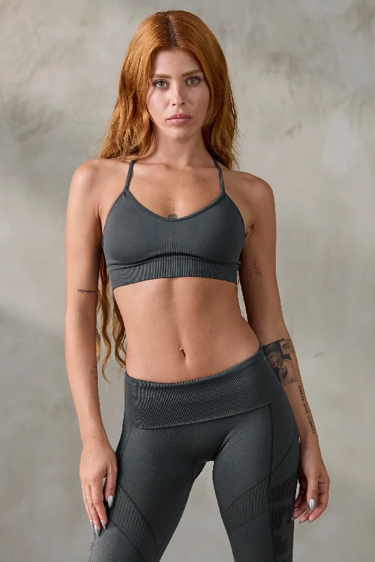 V_COMPRESS SEAMLESS SPORTS BRA - Dark Gray